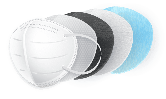 ماسک تنفسی 5 لایه KN95 لایه های ماسک تنفسی 5 لایه KN95