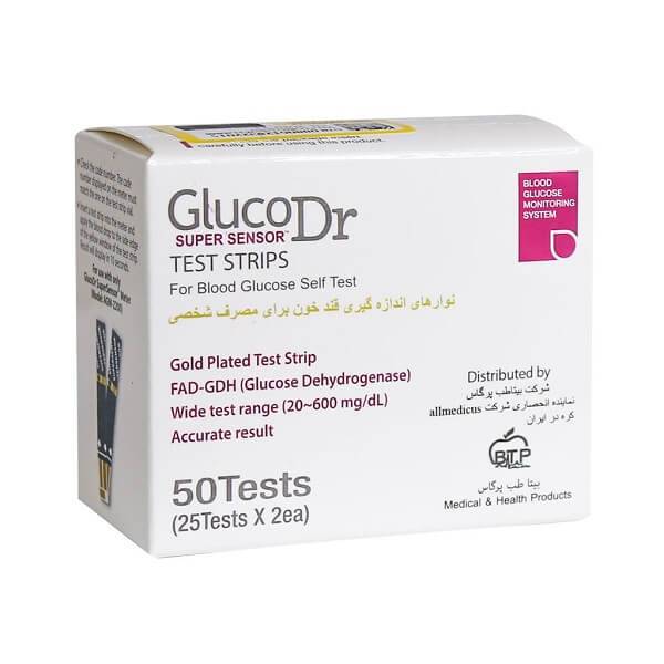 نوار تست قند خون گلوکو داکتر GlucoDr