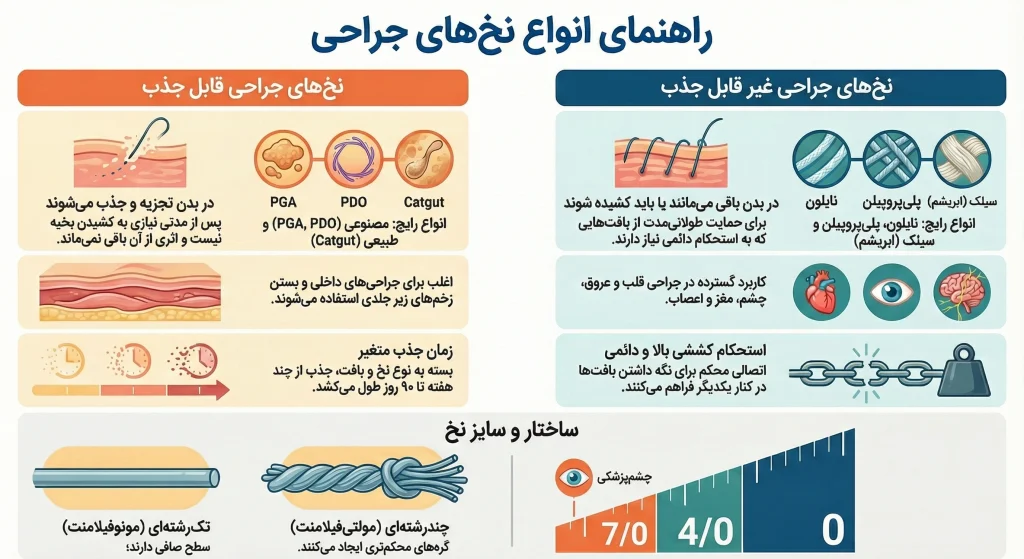 اینفوگرافیک نخ جراحی